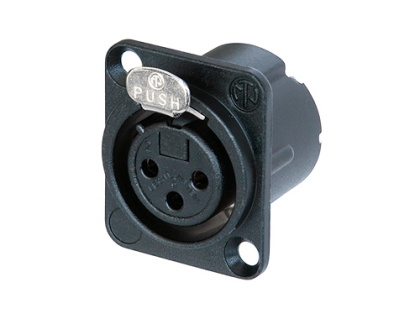 xLR Chassis Female 3 polig, Schwarz