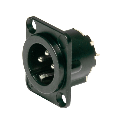 xLR Chassis Male 3 polig, Schwarz