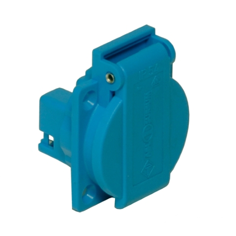 Schuko socket, blue