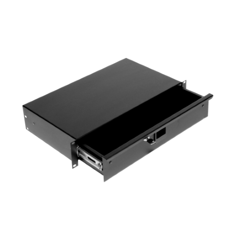 19" 2U Lockable Rack Drawer, 254mm Deep