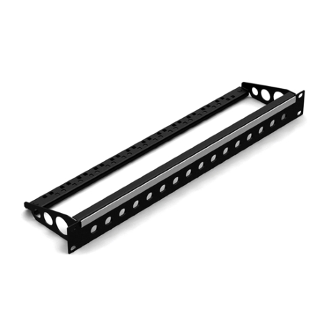 1U Rack Panel with cable support, ID-strip and 16x BNC connector holes
