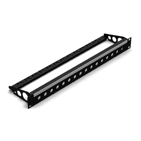 1U Rack Panel with cable support, ID-strip and 24x BNC connector holes